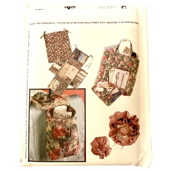 McCalls Crafts Sewing Pattern 7399 Sew Organized Accessories Organizer & Bags - Picture 5 of 5